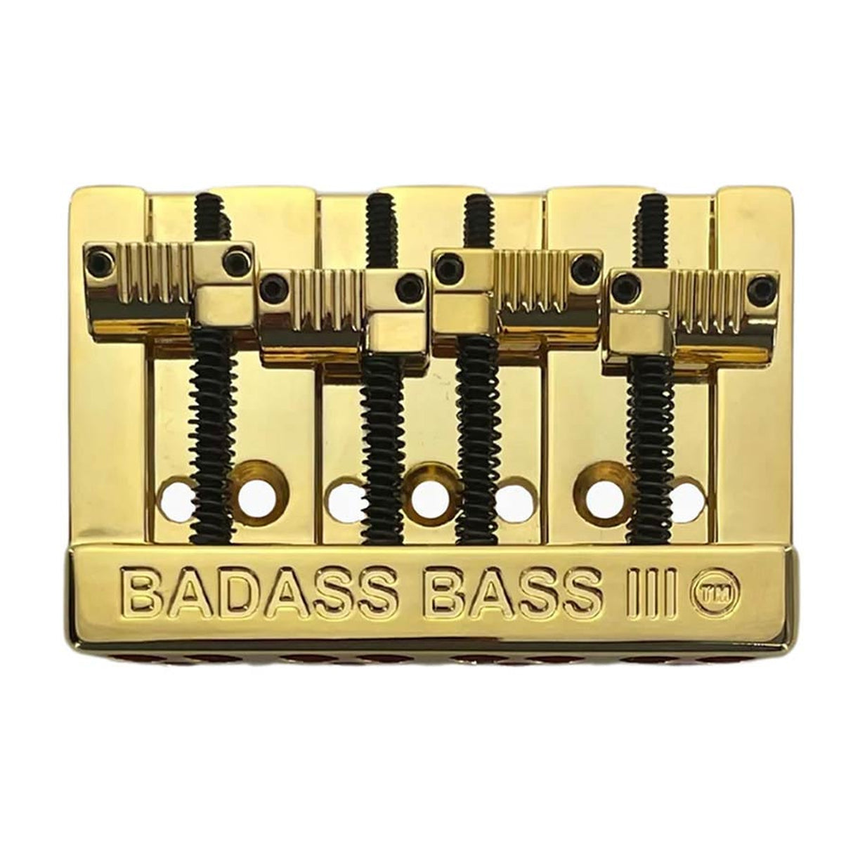 Allparts BB3343002 Leo Quan® Badass III™ 4-snarige basbrug, gegroefde zadels, goud