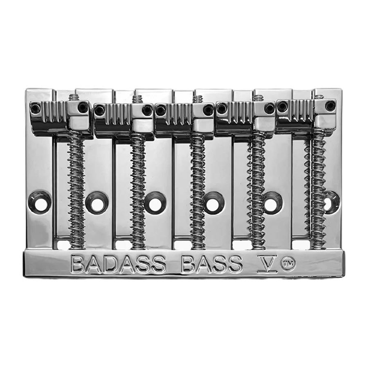 Allparts BB3345010 Leo Quan® Badass V™ 5-snarige basbrug, gegroefde zadels, chroom