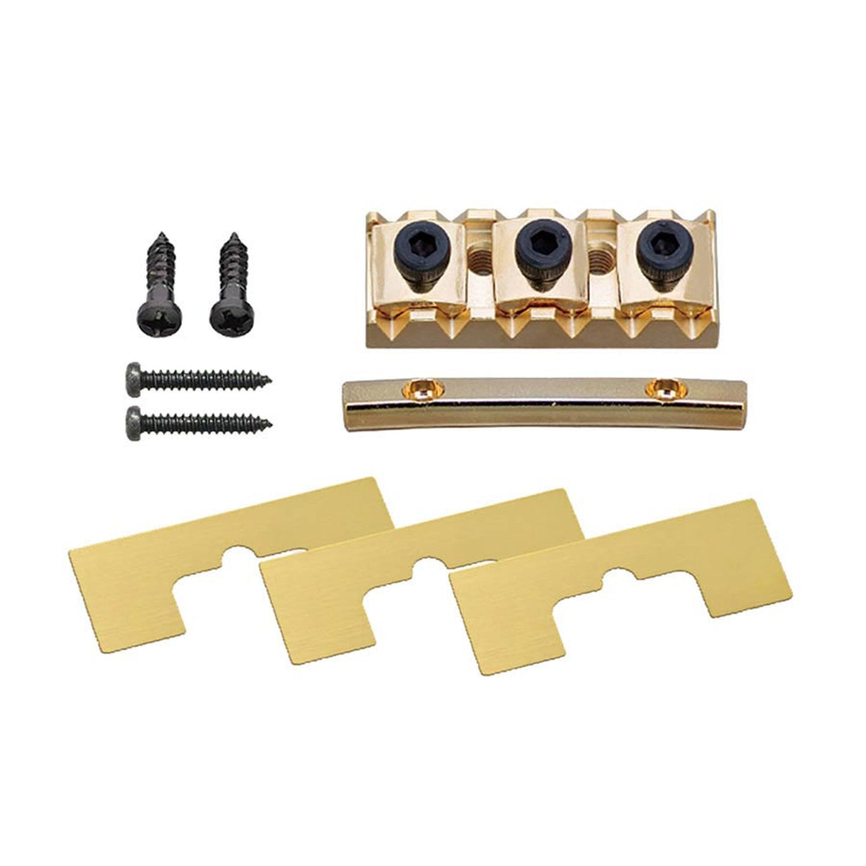 Gotoh GHL-2GG locking nut, 43mm width, 36.5mm string spacing, top mount type, gold