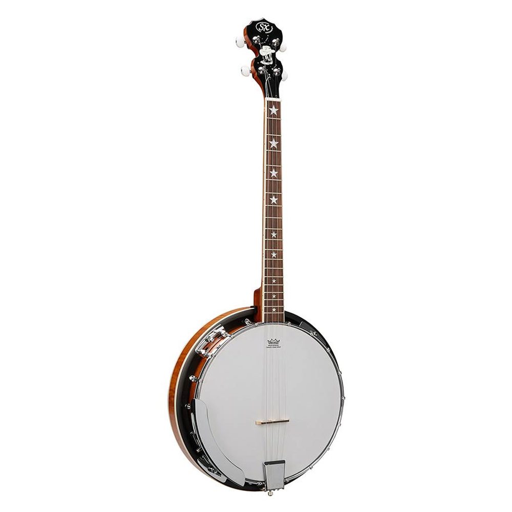 SX BJ404 4-snarige banjo met tas