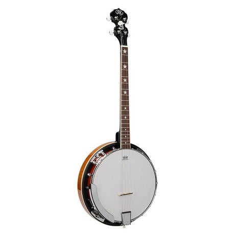 SX BJ454VS 4-snarige banjo sunburst met tas