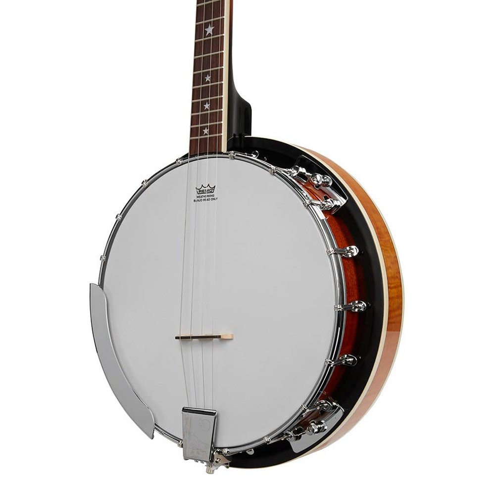 SX BJ454VS 4-snarige banjo sunburst met tas