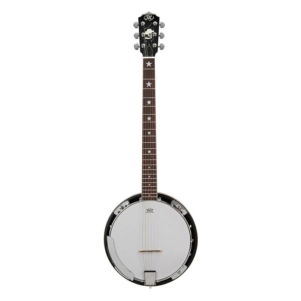 SX BJ456VS 6-snarige banjo sunburst met tas