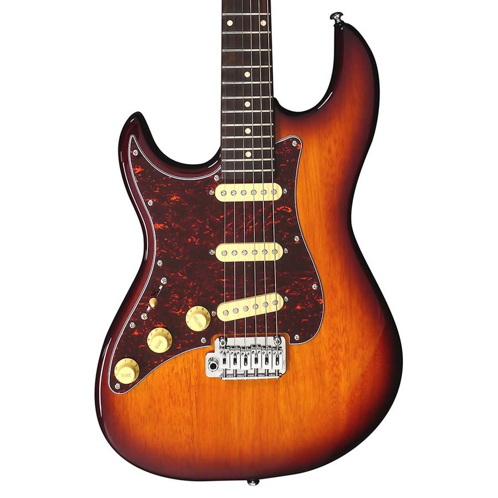 Sire Guitars S3L SSS/TS Linkshandige elektrische gitaar S-stijl tobacco sunburst