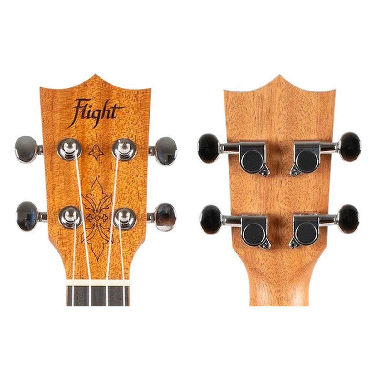 Flight DUS321 MAH Soprano Ukulele met Mahogany Body, Bone Topkam en Aquila Super Nylgut Snaren