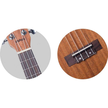 Flight DUC323 MAH Concert Ukulele met Mahogany Body, Bone Topkam en Aquila Super Nylgut Snaren