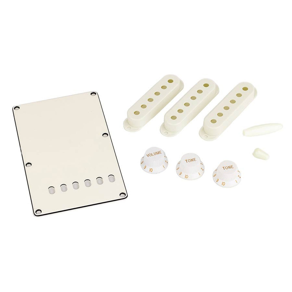 Allparts PG0549050 Accessoirekit voor Strat® - Parchment 3-laags Backplate