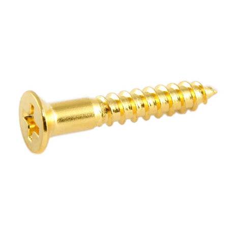 Allparts GS0063002 bridge mounting screws, #8 x 1", gold, 5pcs.