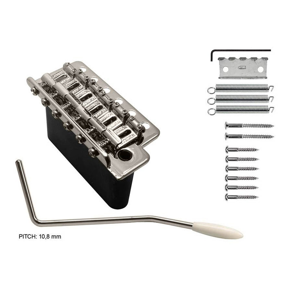 Wilkinson WV6/N tremolo, pitch 10,8mm, with screws, zinc block, nickel