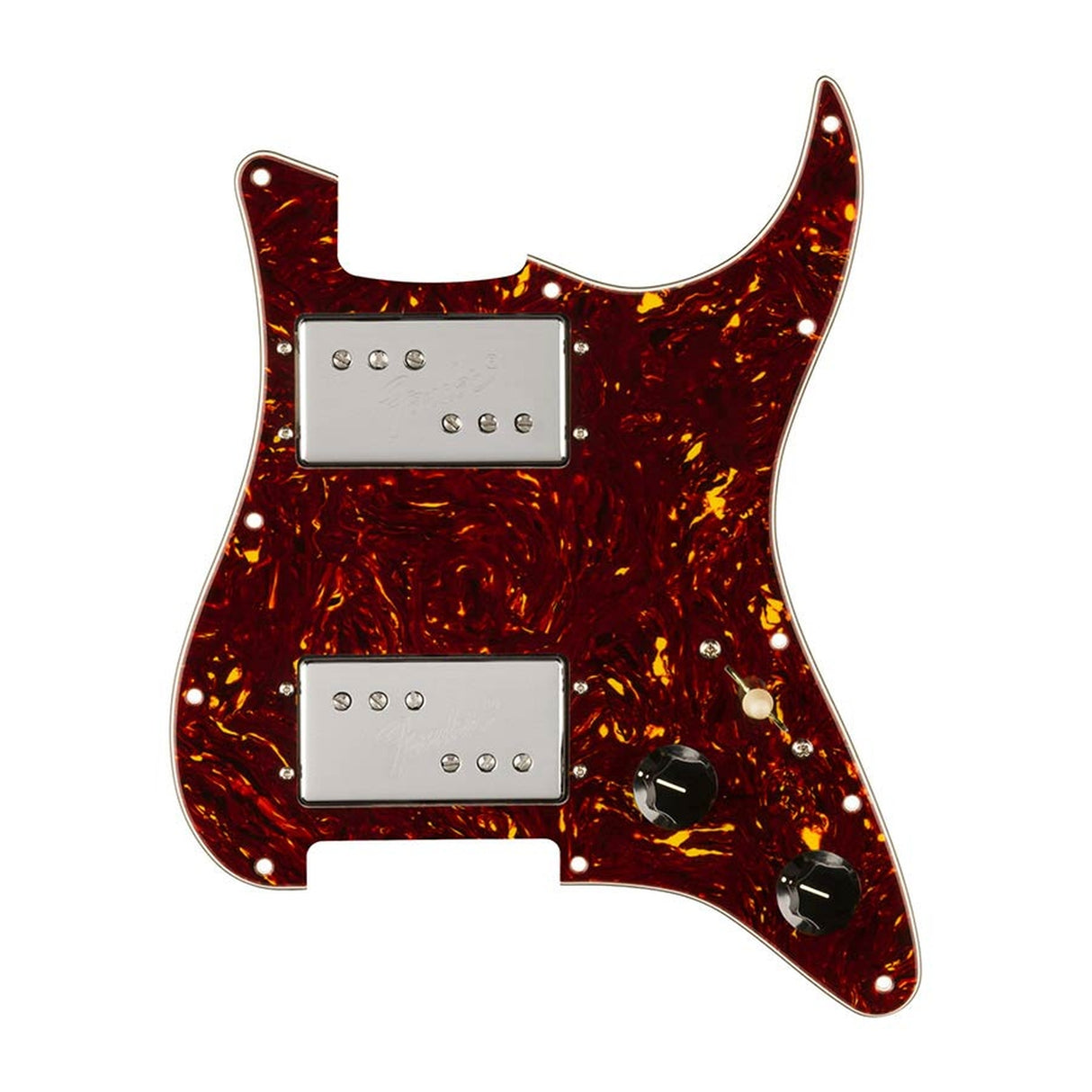 Fender 992393000 Pre-Wired Strat Pickguard Michael Landau HH, custom Wide-Range humbuckers 11, screw holes, tortoise