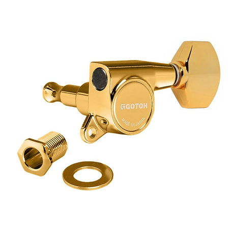 Gotoh SG-381-07-G machine heads for guitar, 3x left+3x right, ratio 1:16, mini 07-style button, gold