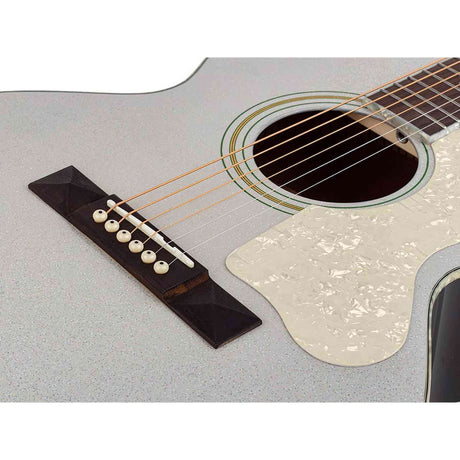 Richwood HSJ-55-GS Heritage Series Jumbo Jumbo Massief Bovenblad Akoestische Gitaar zilver metallic Hoogglans