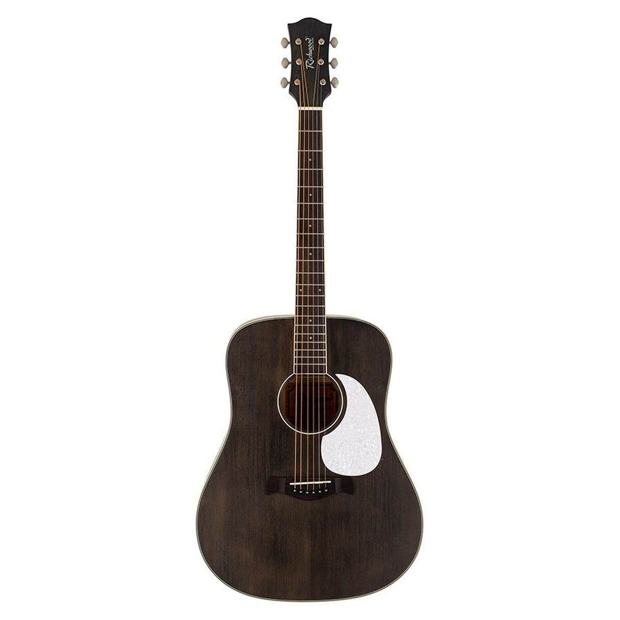 Richwood HSD-35-MBK Heritage Series zwarte dreadnought gitaar met massief bovenblad