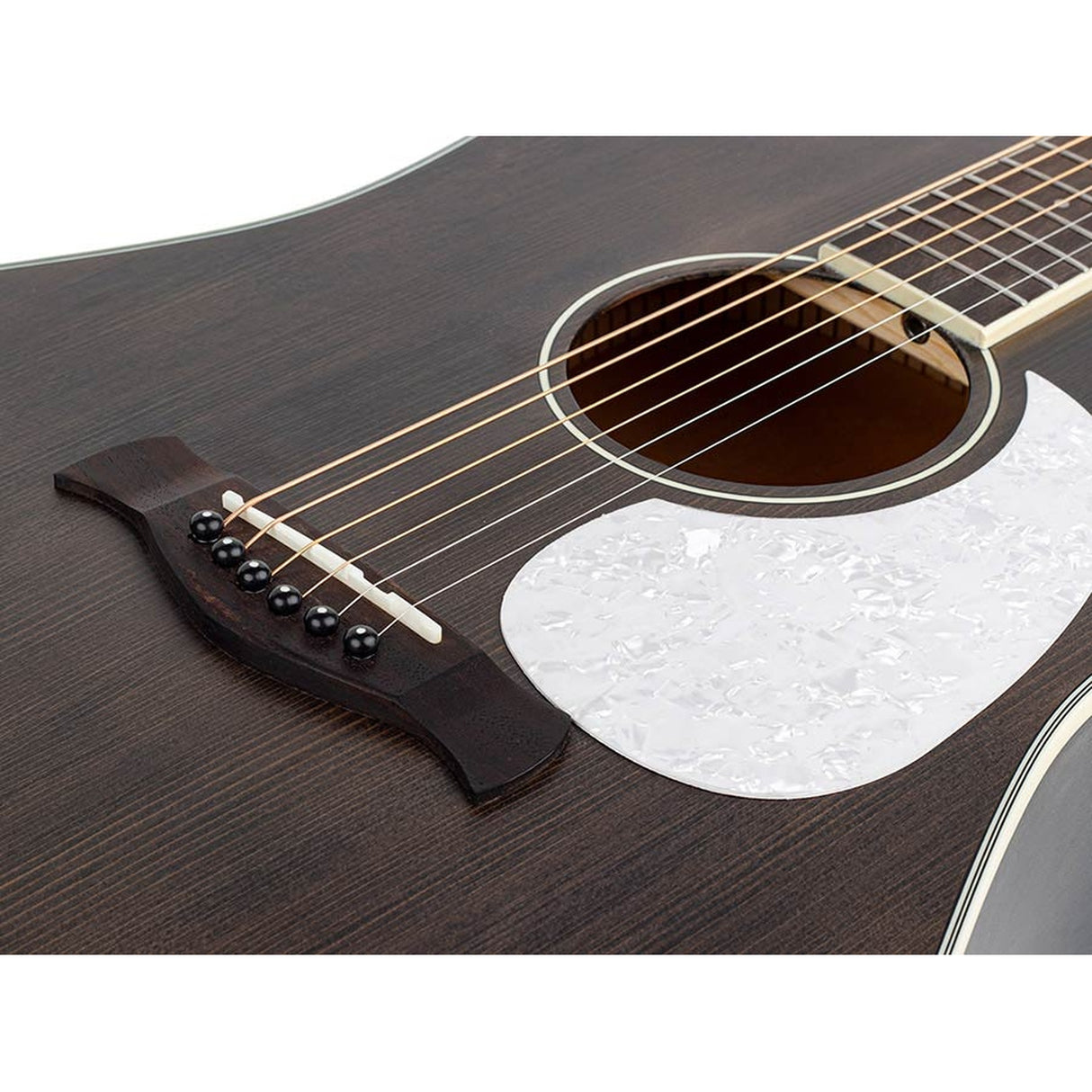 Richwood HSD-35-MBK Heritage Series zwarte dreadnought gitaar met massief bovenblad