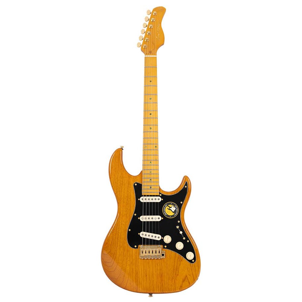 Sire Guitars S10 SSS/NT Swamp ash elektrische gitaar S-stijl, naturel bruin, inclusief koffer