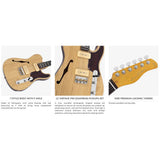 Sire Guitars T7TM/NT Alder + ash chambered elektrische gitaar T-stijl, naturel bruin