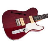 Sire Guitars T7TM/STR Alder + ash chambered elektrische gitaar T-stijl, doorkijk rood