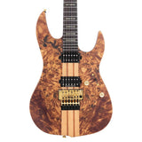 Sire Guitars X10/NTS Alder + populieren burl neck-through elektrische gitaar, naturel bruine satijn, incl. gigbag