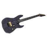 Sire Guitars X10/TBKS Alder + populieren burl neck-through elektrische gitaar, transparant zwart satijn, incl. gigbag