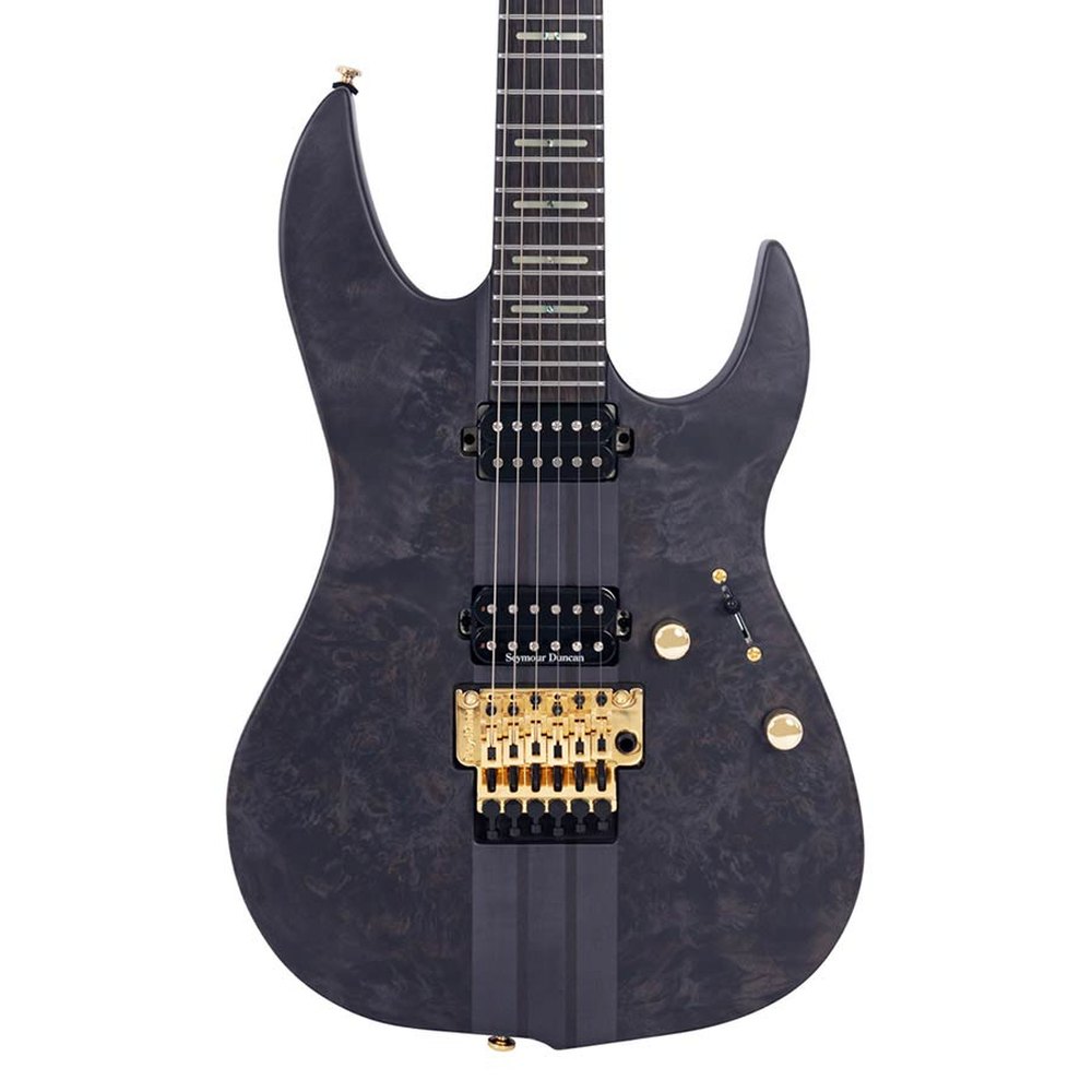 Sire Guitars X10/TBKS Alder + populieren burl neck-through elektrische gitaar, transparant zwart satijn, incl. gigbag