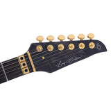 Sire Guitars X10/TBKS Alder + populieren burl neck-through elektrische gitaar, transparant zwart satijn, incl. gigbag