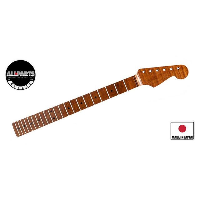 Allparts SMNFVRF Vintage Spec replacement neck for Stratocaster, AAA+ roasted flamed maple, soft V, nitro finish