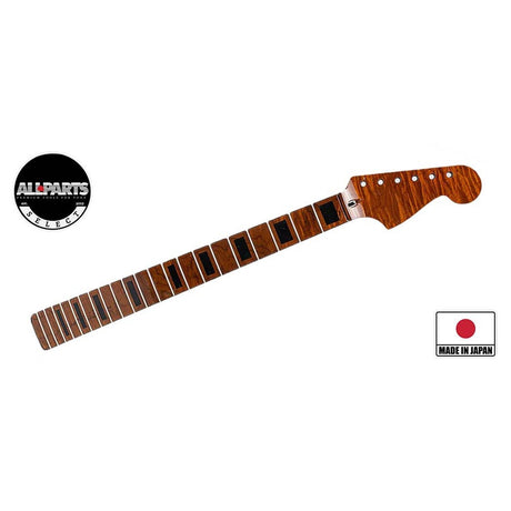 Allparts JZMFBBRF VIN-MOD Deluxe neck for Jazzmaster, AAA+ roasted flamed maple, bound w. block inlays, poly finish