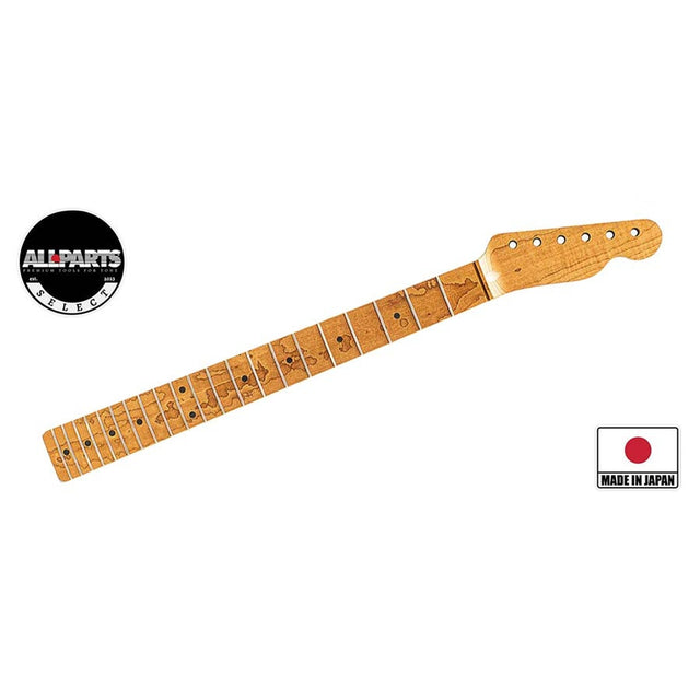 Allparts TMOFATRF VIN-MOD replacement neck for Telecaster, AAA+ roasted flamed maple, chunky C shape, unfinished