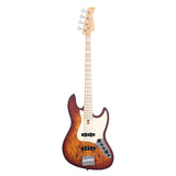 Sire Basses V7 SR4/TSS Swamp ash heruitgave 4-snarige actieve basgitaar, tobacco sunburst satijn