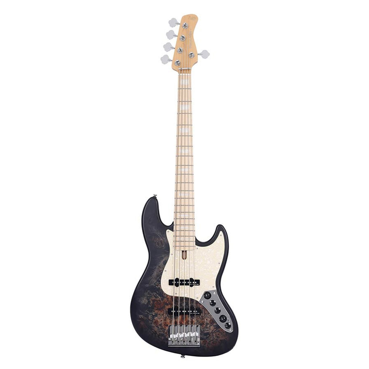 Sire Basses V7 SR5/TBKS Swamp ash heruitgave 5-snarige actieve basgitaar, transparant zwart satijn