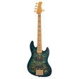 Sire Basses V10 5/TGRS Swamp ash + populieren burl 5-snarige actieve basgitaar, transparant groen satijn, incl. gigbag