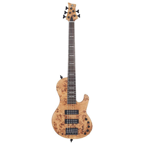 Sire Basses F10 5/NTS Swamp ash + populieren burl 5-snarige actieve basgitaar, natuurlijk satijn, met koffer