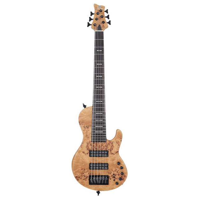 Sire Basses F10 6/NTS Swamp ash + populieren burl 6-snarige actieve basgitaar, natuurlijk satijn, met koffer