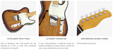 Sire Guitars T7TV/3TS Alder + ash chambered elektrische gitaar T-stijl, 3-tone sunburst