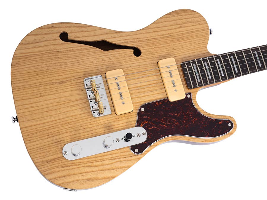 Sire Guitars T7TM/NT Alder + ash chambered elektrische gitaar T-stijl, naturel bruin