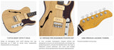 Sire Guitars T7TM/NT Alder + ash chambered elektrische gitaar T-stijl, naturel bruin