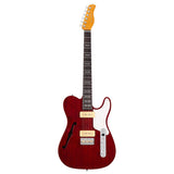 Sire Guitars T7TM/STR Alder + ash chambered elektrische gitaar T-stijl, doorkijk rood