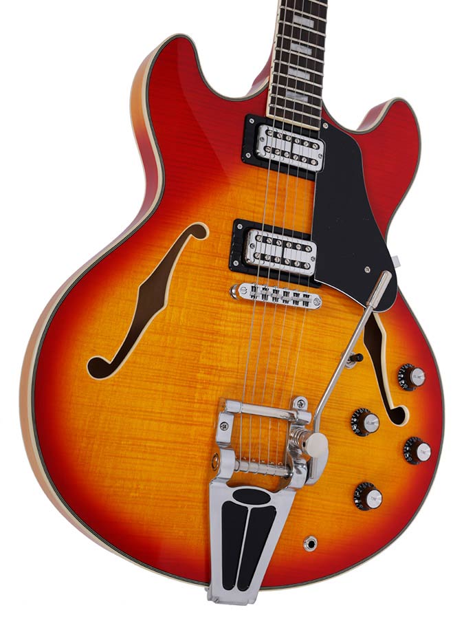 Sire Guitars H7T/CS Elektrische archtop gitaar met tremolo, cherry sunburst