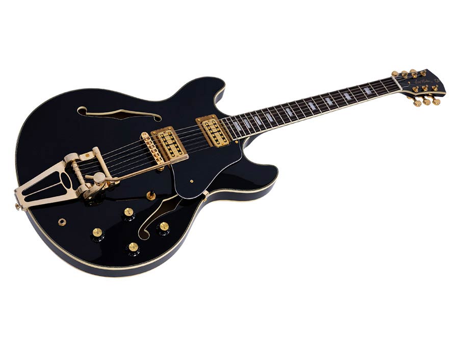 Sire Guitars H7T/BK Elektrische archtop gitaar met tremolo, zwart