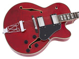 Sire Guitars H7F/STR Elektrische archtop gitaar, doorkijk rood