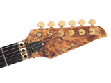 Sire Guitars X10/NTS Alder + populieren burl neck-through elektrische gitaar, naturel bruine satijn, incl. gigbag