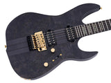 Sire Guitars X10/TBKS Alder + populieren burl neck-through elektrische gitaar, transparant zwart satijn, incl. gigbag