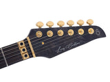 Sire Guitars X10/TBKS Alder + populieren burl neck-through elektrische gitaar, transparant zwart satijn, incl. gigbag