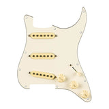 Fender 992248509 Pre-wired Strat Pickguard Eric Johnson Signature SSS, 11 screw holes, parchment