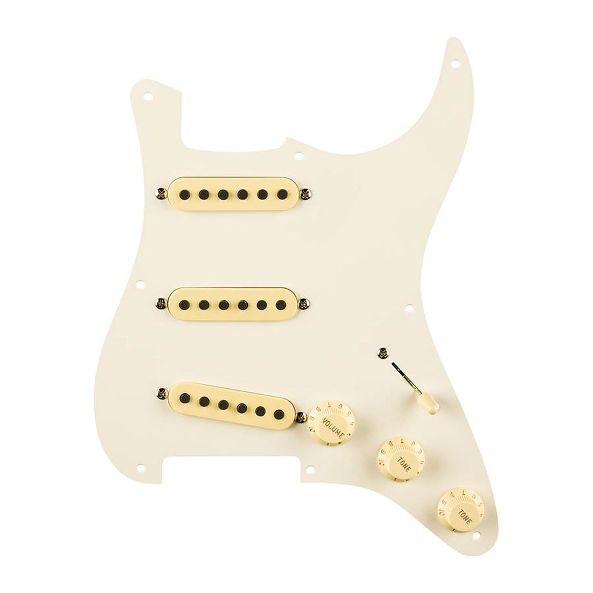 Fender 992248506 Pre-wired Strat Pickguard Eric Johnson Signature SSS, 8 screw holes, parchment