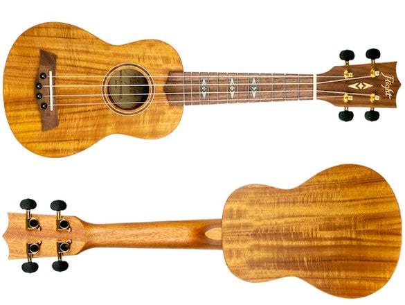 Flight DUS440 Acacia Soprano Ukulele met Acacia Body, Bone Topkam en Aquila Super Nylgut Snaren