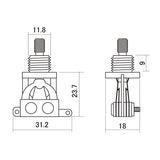 Boston SW-20 toggle switch 3-way, made in Japan, nickel contacts, no switch tip