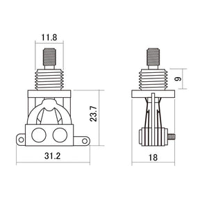 Boston SW-20 toggle switch 3-way, made in Japan, nickel contacts, no switch tip