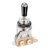 Boston SW-20-BN toggle switch 3-way, made in Japan, black nickel switch tip and nut, nickel contacts