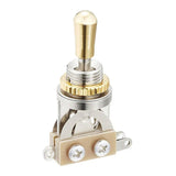 Boston SW-20-GP toggle switch 3-way, made in Japan, gold switch tip and nut, nickel contacts